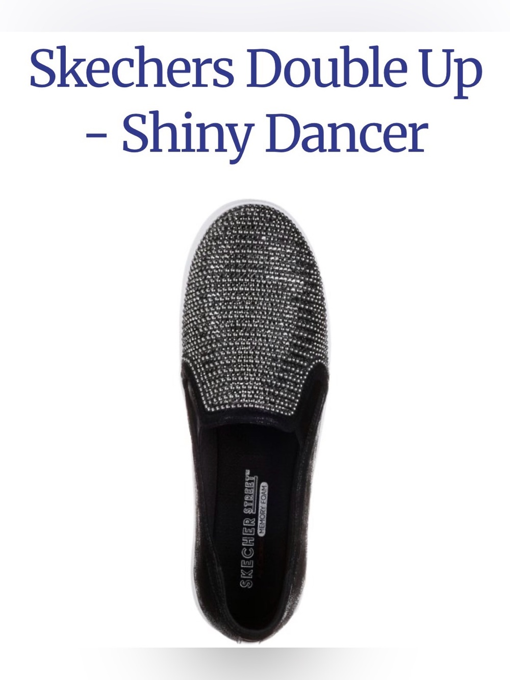 Skechers Shiny Dancer Slip-On Sneakers - Black/Silver